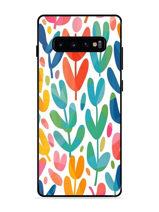 Rainbow Of Blooms Glossy Soft Edge Case for Samsung Galaxy S10 Plus Chachhi