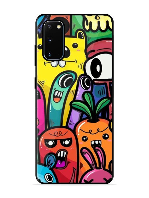 Whimsical Doodle Chaos Glossy Soft Edge Case for Samsung Galaxy S20