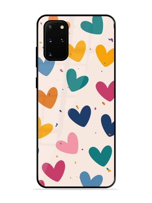 Rainbow Hearts Glossy Soft Edge Case for Samsung Galaxy S20 Plus Chachhi