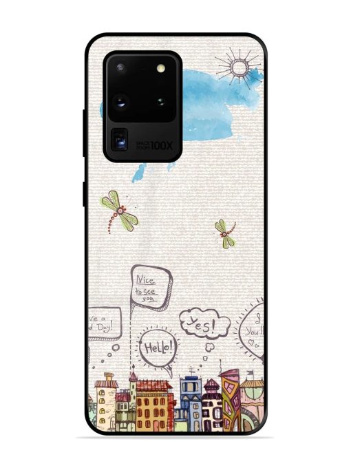 Doodle City Glossy Soft Edge Case for Samsung Galaxy S20 Ultra Chachhi