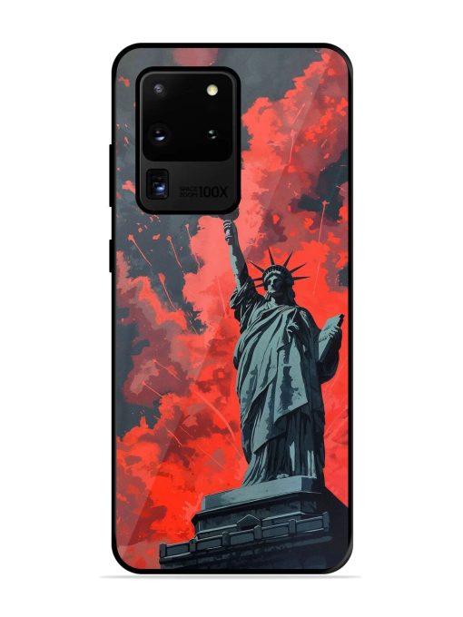 Lady Liberty'S Firework Finale Glossy Soft Edge Case for Samsung Galaxy S20 Ultra Chachhi