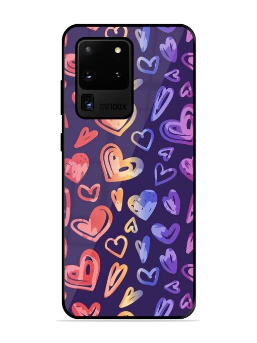 Rainbow Hearts Glossy Soft Edge Case for Samsung Galaxy S20 Ultra Chachhi