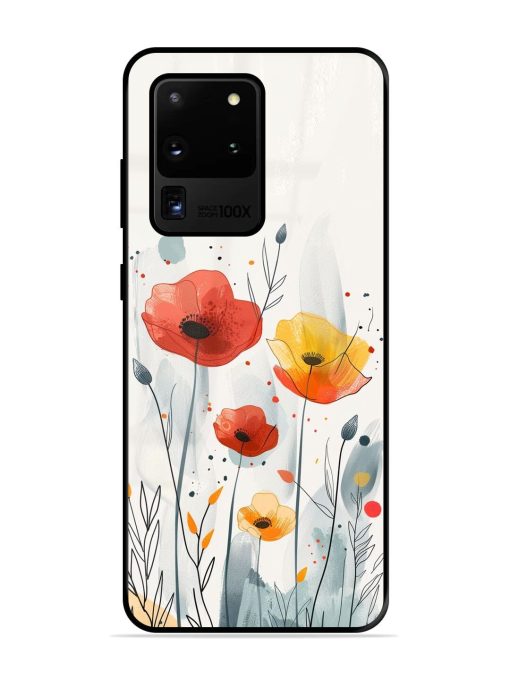 Poppy Fields Glossy Soft Edge Case for Samsung Galaxy S20 Ultra Chachhi