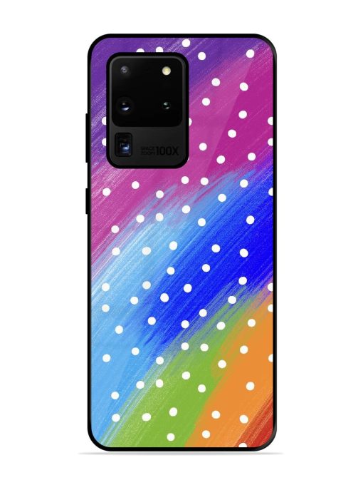 Rainbow Polka Dot Dream Glossy Soft Edge Case for Samsung Galaxy S20 Ultra Chachhi