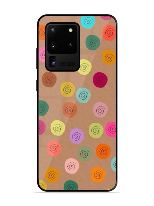 Swirly Dots On Kraft Glossy Soft Edge Case for Samsung Galaxy S20 Ultra Chachhi