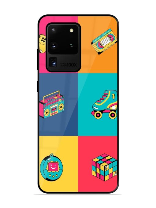 90S Throwback Grid Glossy Soft Edge Case for Samsung Galaxy S20 Ultra Chachhi