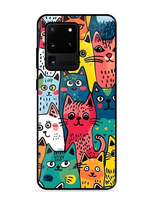 Feline Frenzy Glossy Soft Edge Case for Samsung Galaxy S20 Ultra Chachhi