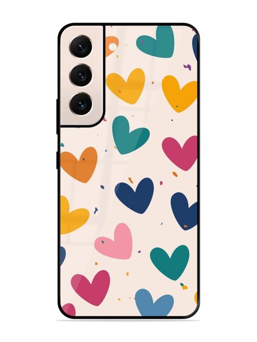 Rainbow Hearts Glossy Soft Edge Case for Samsung Galaxy S21 (5G) Chachhi