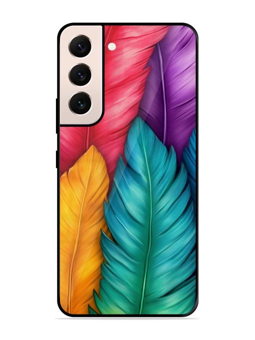 Rainbow Feathers Glossy Soft Edge Case for Samsung Galaxy S21 (5G) Chachhi