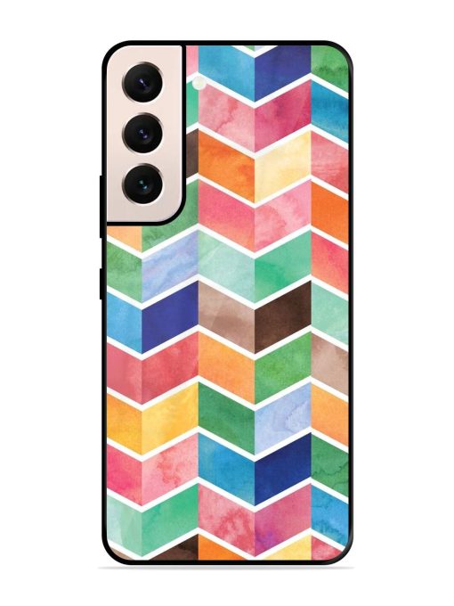 Watercolor Chevron Whimsy Glossy Soft Edge Case for Samsung Galaxy S21 (5G) Chachhi