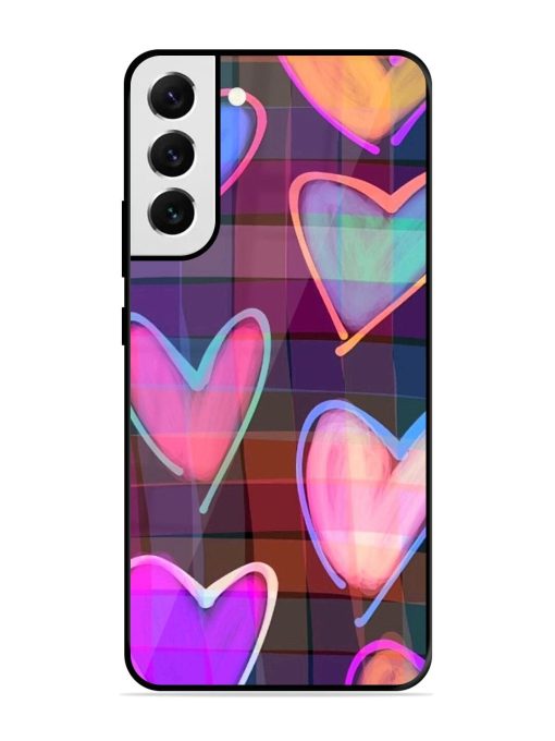 Neon Hearts Glossy Soft Edge Case for Samsung Galaxy S21 Fe (5G) Chachhi