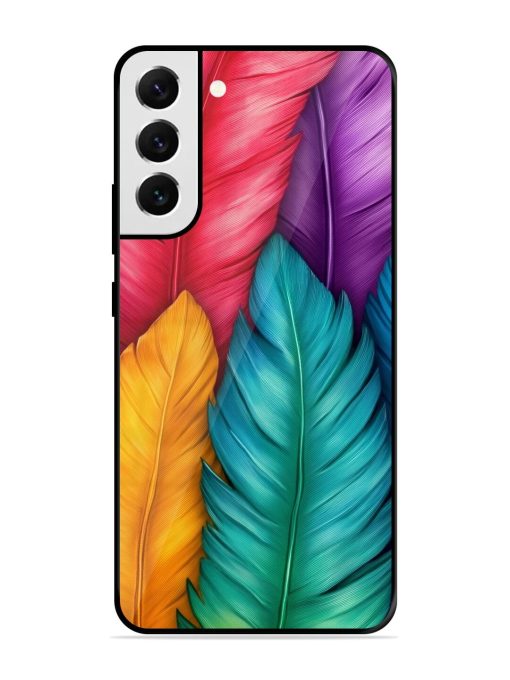 Rainbow Feathers Glossy Soft Edge Case for Samsung Galaxy S21 Fe (5G) Chachhi