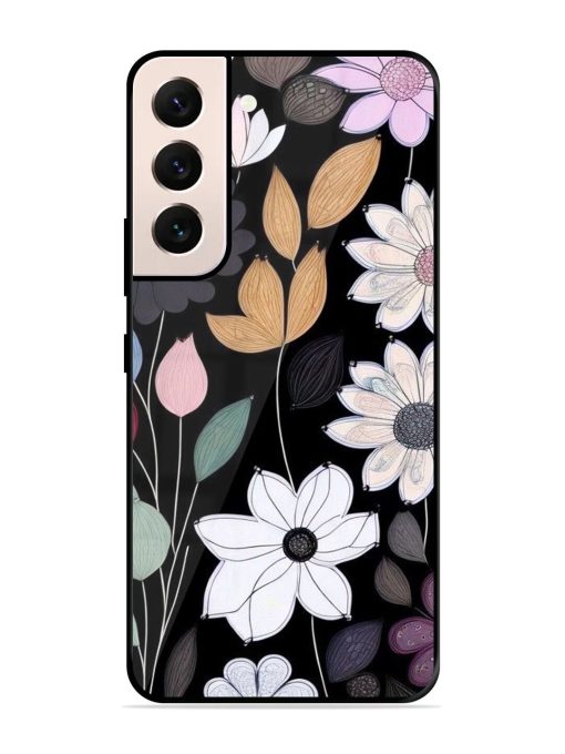 Whimsical Blooms On Black Glossy Soft Edge Case for Samsung Galaxy S21 Plus Chachhi