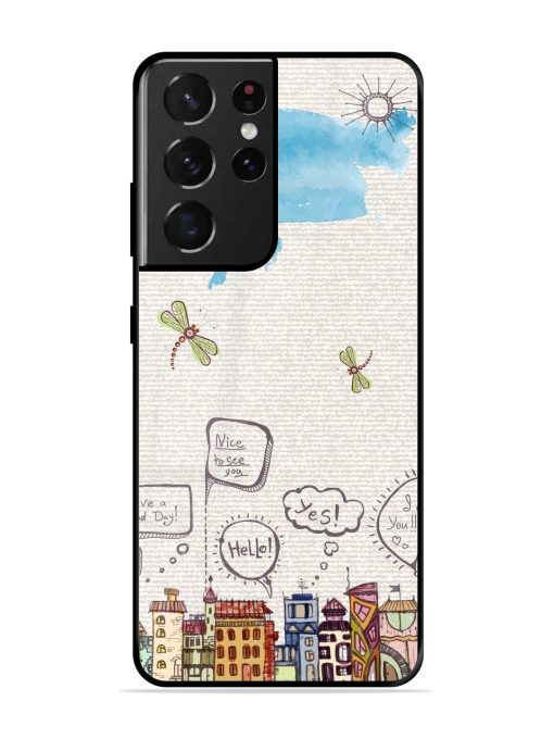 Doodle City Glossy Soft Edge Case for Samsung Galaxy S21 Ultra Chachhi