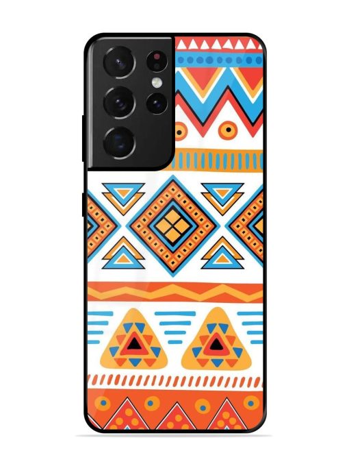 Vibrant Tribal Pattern Glossy Soft Edge Case for Samsung Galaxy S21 Ultra Chachhi