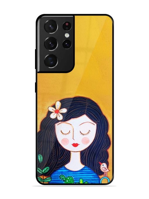 Girl Illustration Glossy Soft Edge Case for Samsung Galaxy S21 Ultra Chachhi