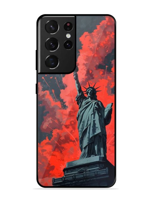 Lady Liberty'S Firework Finale Glossy Soft Edge Case for Samsung Galaxy S21 Ultra Chachhi