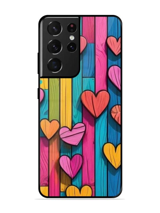 Rainbow Of Hearts Glossy Soft Edge Case for Samsung Galaxy S21 Ultra Chachhi