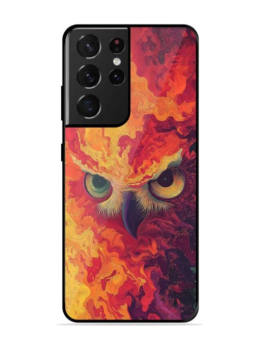 Fiery Owl Glossy Soft Edge Case for Samsung Galaxy S21 Ultra Chachhi