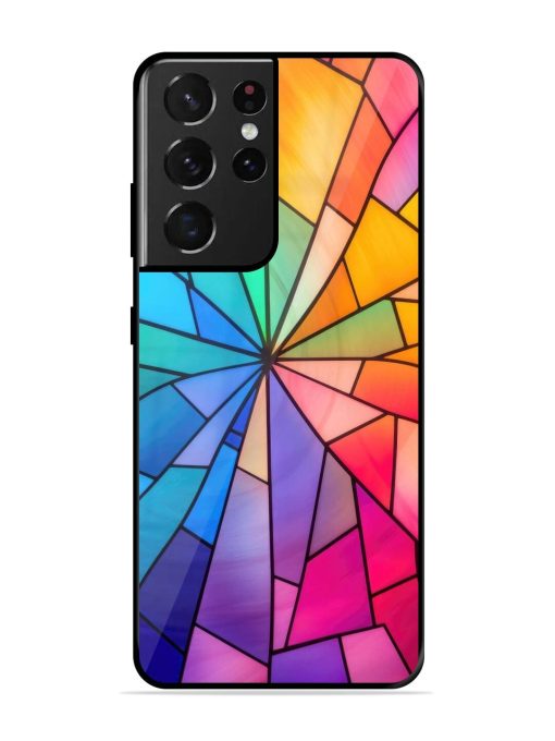 Stained Glass Kaleidoscope Of Colors Glossy Soft Edge Case for Samsung Galaxy S21 Ultra Chachhi