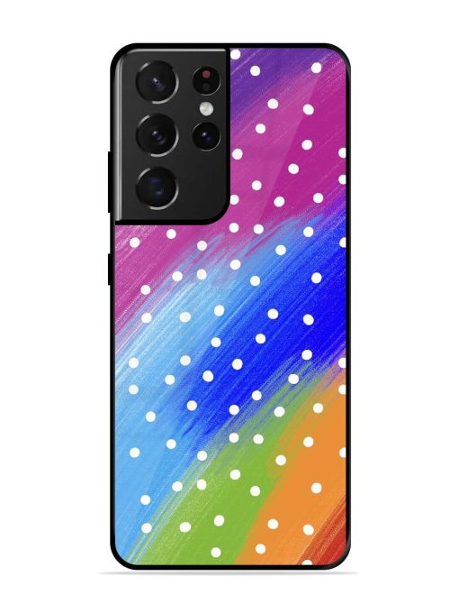 Rainbow Polka Dot Dream Glossy Soft Edge Case for Samsung Galaxy S21 Ultra Chachhi