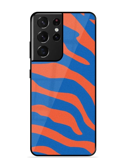 Zebra Stripes In Blue And Orange Glossy Soft Edge Case for Samsung Galaxy S21 Ultra Chachhi