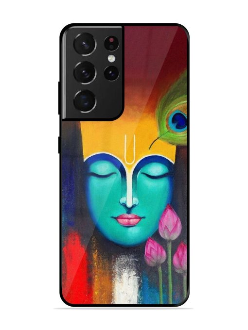 Divine Tranquility: The Face Of Krishna Glossy Soft Edge Case for Samsung Galaxy S21 Ultra