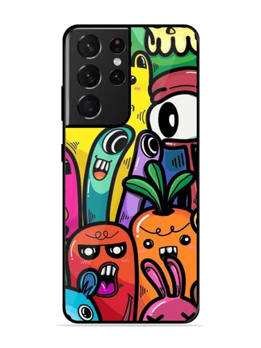 Whimsical Doodle Chaos Glossy Soft Edge Case for Samsung Galaxy S21 Ultra Chachhi