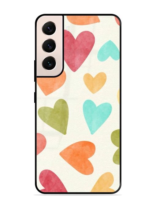 Watercolor Hearts Glossy Soft Edge Case for Samsung Galaxy S22 (5G) Chachhi