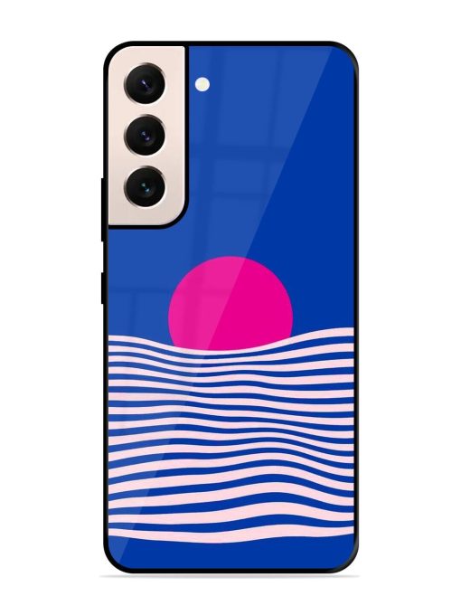 Pink Sunset Over Blue Waves Glossy Soft Edge Case for Samsung Galaxy S22 (5G) Chachhi