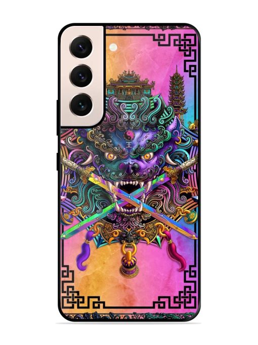 Psychedelic Fu Dog Tapestry Glossy Soft Edge Case for Samsung Galaxy S22 (5G)