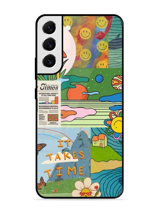 Groovy Vibes Glossy Soft Edge Case for Samsung Galaxy S22 Plus Chachhi