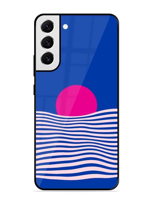 Pink Sunset Over Blue Waves Glossy Soft Edge Case for Samsung Galaxy S22 Plus Chachhi