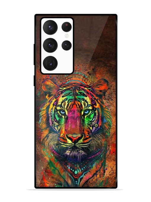 Cosmic Tiger Glossy Soft Edge Case for Samsung Galaxy S22 Ultra Chachhi