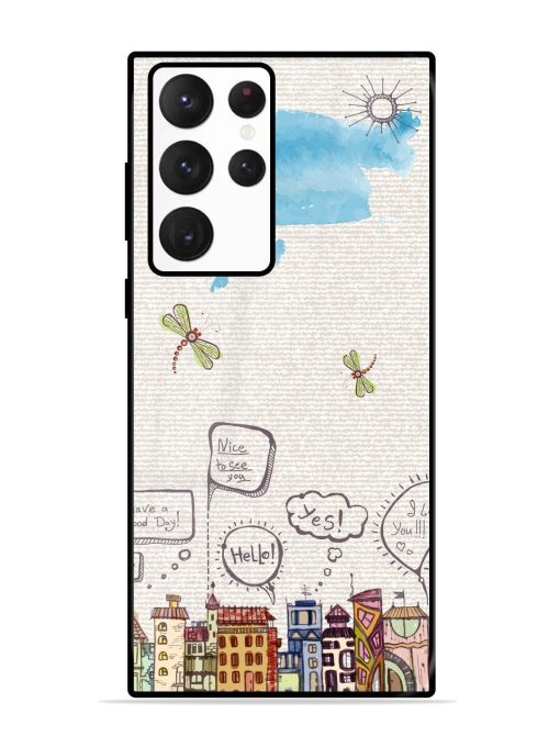 Doodle City Glossy Soft Edge Case for Samsung Galaxy S22 Ultra Chachhi