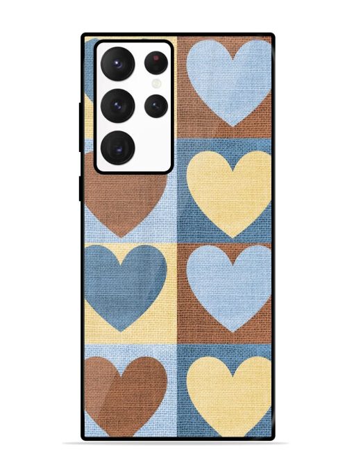 Hearts On Canvas Glossy Soft Edge Case for Samsung Galaxy S22 Ultra Chachhi