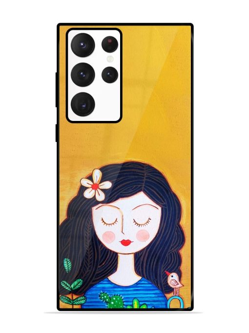 Girl Illustration Glossy Soft Edge Case for Samsung Galaxy S22 Ultra Chachhi