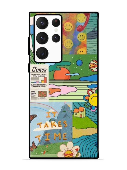 Groovy Vibes Glossy Soft Edge Case for Samsung Galaxy S22 Ultra Chachhi