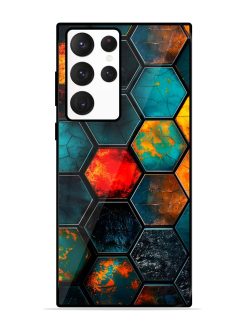 Hexagon Hive Glossy Soft Edge Case for Samsung Galaxy S22 Ultra