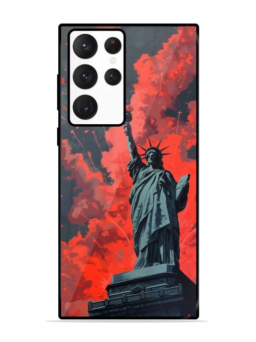 Lady Liberty'S Firework Finale Glossy Soft Edge Case for Samsung Galaxy S22 Ultra Chachhi