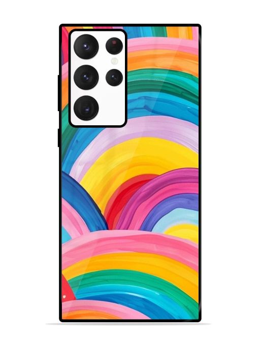 Rainbow Symphony Glossy Soft Edge Case for Samsung Galaxy S22 Ultra Chachhi