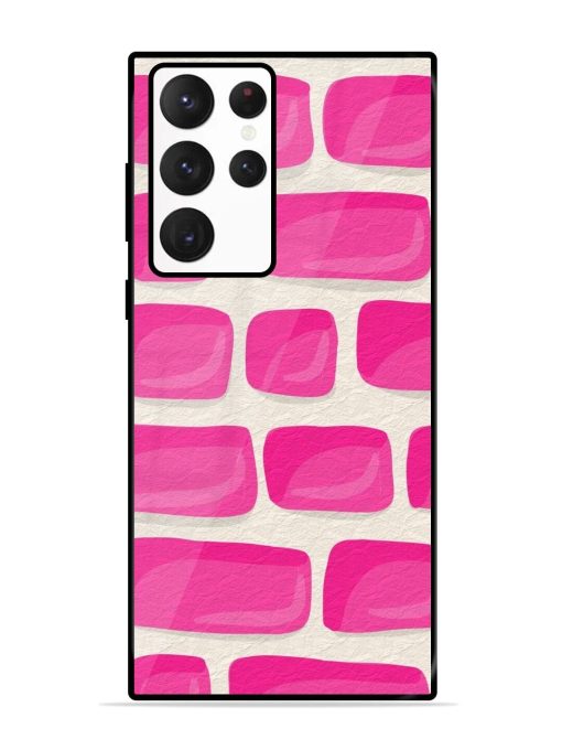 Pink Brick Wall Glossy Soft Edge Case for Samsung Galaxy S22 Ultra Chachhi