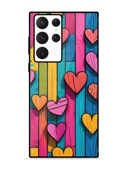 Rainbow Of Hearts Glossy Soft Edge Case for Samsung Galaxy S22 Ultra Chachhi