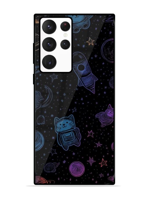 Cosmic Cat Chaos Glossy Soft Edge Case for Samsung Galaxy S22 Ultra