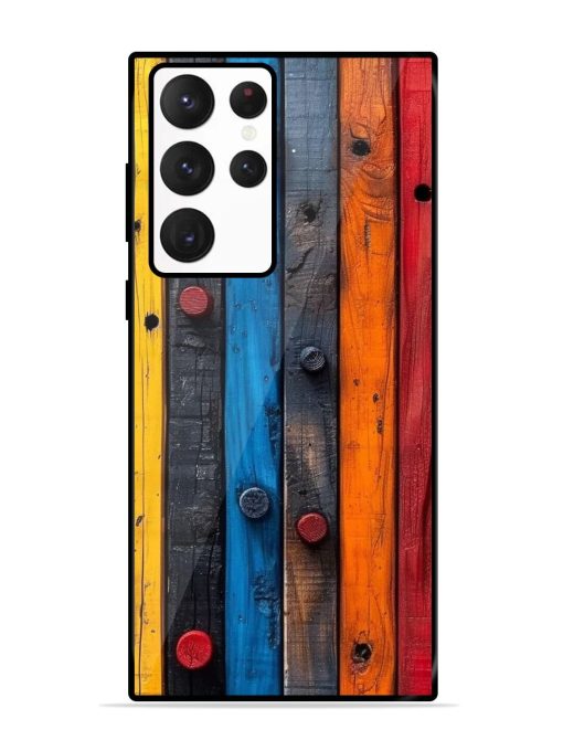 Rainbow Plank Glossy Soft Edge Case for Samsung Galaxy S22 Ultra Chachhi