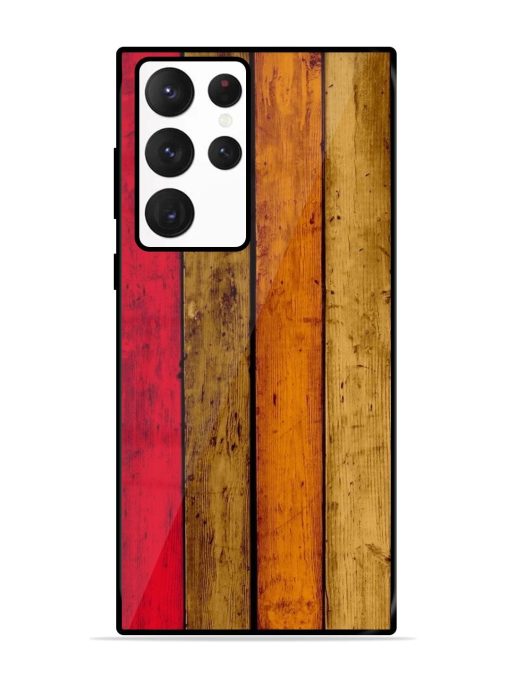 Colorful Woodgrain Glossy Soft Edge Case for Samsung Galaxy S22 Ultra Chachhi