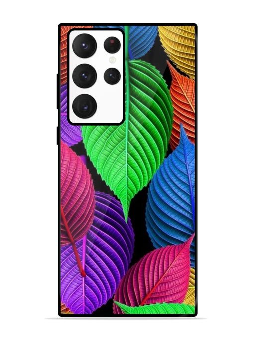 Rainbow Leaf Symphony Glossy Soft Edge Case for Samsung Galaxy S22 Ultra Chachhi