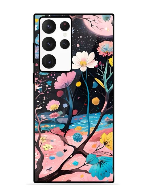 Cosmic Bloom Glossy Soft Edge Case for Samsung Galaxy S22 Ultra Chachhi