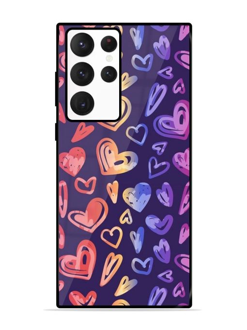 Rainbow Hearts Glossy Soft Edge Case for Samsung Galaxy S22 Ultra Chachhi