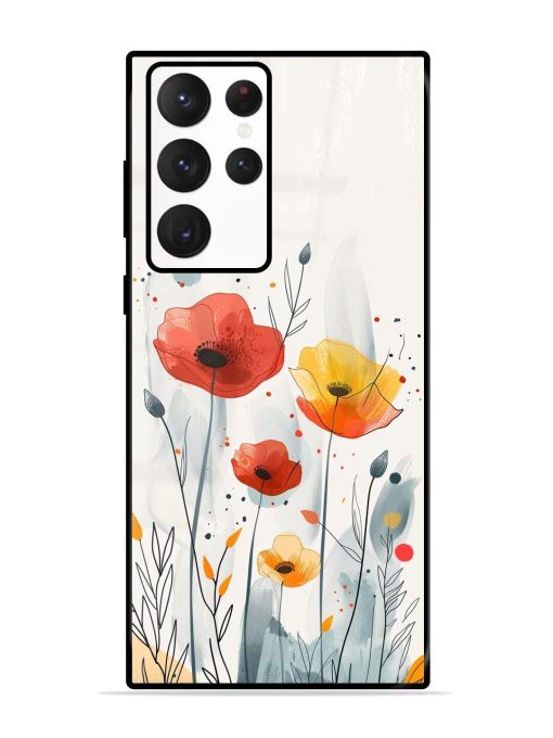 Poppy Fields Glossy Soft Edge Case for Samsung Galaxy S22 Ultra Chachhi